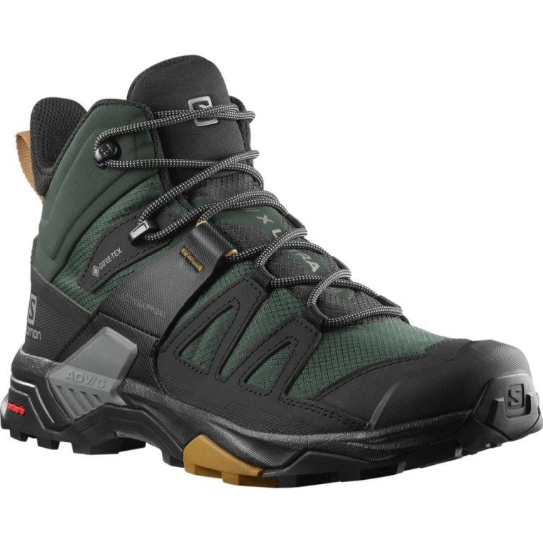 Salomon X Ultra 4 Stredne GTX Turisticka Obuv Panske Zelene Čierne | SK 7FGXMB